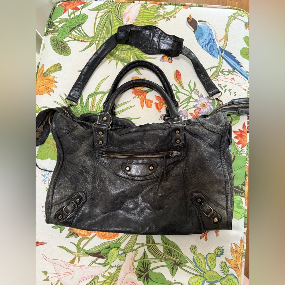 BALENCIAGA THE FIRST HANDBAG/w Antique Brass hardware and STRAP